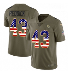 Men Nike Arizona Cardinals 43 Haason Reddick Limited OliveUSA Flag 2017 Salute to Service NFL Jersey