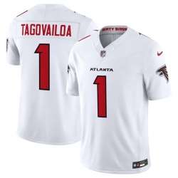 Men Atlanta Falcons  1 Tua Tagovailoa White 2026 New F U S E  Vapor Untouchable Limited Stitched Football Jersey