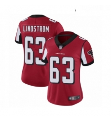 Womens Atlanta Falcons 63 Chris Lindstrom Red Team Color Vapor Untouchable Limited Player Football Jersey