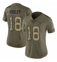 Womens Nike Atlanta Falcons 18 Calvin Ridley Limited Olive Camo 2017 Salute to Service NFL Jersey