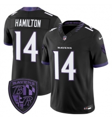 Men Baltimore Ravens 14 Kyle Hamilton Black 2026 F U S E Alternate Vapor Stitched Limited Football Jersey Men Baltimore Ravens 14 Kyle Hamilton Black 2026 F U S E Alternate Vapor Stitched Limited Football Jersey