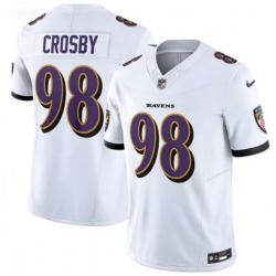Men Baltimore Ravens 98 Maxx Crosby White 2025 F U S E Vapor Stitched Jersey