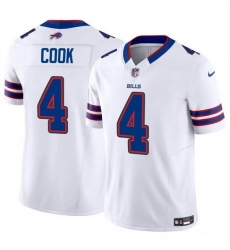 Men Buffalo Bills 4 James Cook White 2023 F U S E  Vapor Untouchable Limited Stitched Football Jersey