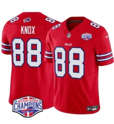 Men Buffalo Bills 88 Dawson Knox Red F U S E  2024 AFC East Division Champions Vapor Limited Stitched Football Jersey