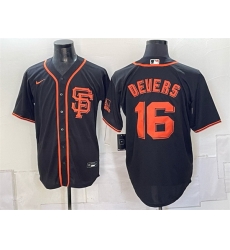 Men San Francisco Giants  16 Rafael Devers Black Cool Base Stitched Baseball Jersey
