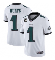 Men's Eagles 2022 #1 Jalen Hurts White With 2-star C Patch Vapor Untouchable Limited Stitched NFL Jersey