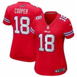 Women Buffalo Bills 18 Amari Cooper Red Stitched Football Jersey