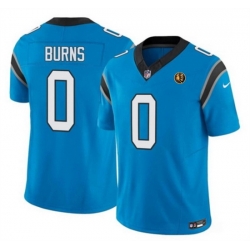 Men Carolina Panthers 0 Brian Burns Blue 2023 F U S E  With John Madden Patch Vapor Limited Stitched Football Jersey