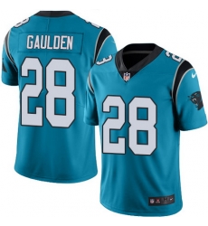 Nike Panthers #28 Rashaan Gaulden Blue Mens Stitched NFL Limited Rush Jersey