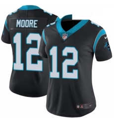 Womens Nike Carolina Panthers 12 DJ Moore Black Team Color Vapor Untouchable Elite Player NFL Jersey