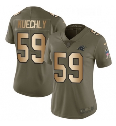 Womens Nike Carolina Panthers 59 Luke Kuechly Limited OliveGold 2017 Salute to Service NFL Jersey