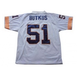 Butkus 51 Chicago Bears Throwback Jerseys White Jersey Big Number (1) Butkus 51 Chicago Bears Throwback Jerseys White Jersey Big Number (1)