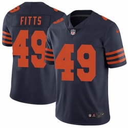 Kylie Fitts Chicago Bears #49 Men Color Rush Legend Nike Jersey Navy Blue Orange Kylie Fitts Chicago Bears #49 Men Color Rush Legend Nike Jersey Navy Blue Orange