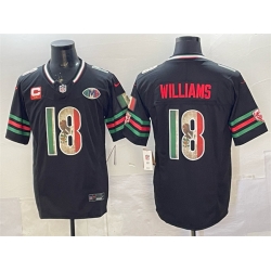 Men Chicago Bears 18 Caleb Williams Black Mexico F U S E  With 2 star C Patch And VMH Patch Throwback Stitched Football Jersey