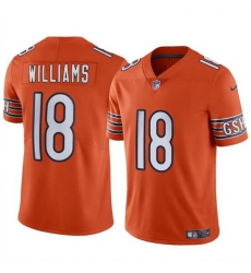 Men Chicago Bears 18 Caleb Williams Orange 2024 Draft F U S E Vapor Stitched Football Jersey