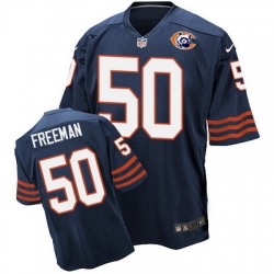 Nike Bears #50 Jerrell Freeman Navy Blue Throwback Mens Stitched NFL Elite Jersey Nike Bears #50 Jerrell Freeman Navy Blue Throwback Mens Stitched NFL Elite Jersey