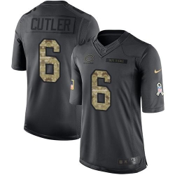 Nike Bears #6 Jay Cutler Black Mens Stitched NFL Limited 2016 Salute to Service Jersey Nike Bears #6 Jay Cutler Black Mens Stitched NFL Limited 2016 Salute to Service Jersey