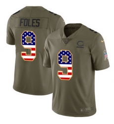 Nike Bears 9 Nick Foles Olive USA Flag Men Stitched NFL Limited 2017 Salute To Service Jersey