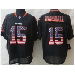 Nike Chicago Bears 15 Brandon Marshall Black Elite USA Flag Fashion NFL Jersey Nike Chicago Bears 15 Brandon Marshall Black Elite USA Flag Fashion NFL Jersey