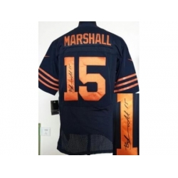 Nike Chicago Bears 15 Brandon Marshall Blue Elite Orange Number Signed NFL Jersey Nike Chicago Bears 15 Brandon Marshall Blue Elite Orange Number Signed NFL Jersey