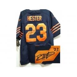 Nike Chicago Bears 23 Devin Hester Blue Elite Orange Number Signed NFL Jersey Nike Chicago Bears 23 Devin Hester Blue Elite Orange Number Signed NFL Jersey