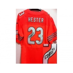Nike Chicago Bears 23 Devin Hester Orange Elite Signed NFL Jersey Nike Chicago Bears 23 Devin Hester Orange Elite Signed NFL Jersey
