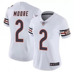 Women Chicago Bears 2 DJ Moore White Vapor Limited Stitched NFL Jersey