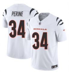 Men Cincinnati Bengals 34 Samaje Perine White 2025 F U S E Vapor Untouchable Limited Stitched Football Jersey Men Cincinnati Bengals 34 Samaje Perine White 2025 F U S E Vapor Untouchable Limited Stitched Football Jersey