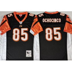 Men Cincinnati Bengals 85 Chad Ochocinco Black Throwback Stitched Jersey