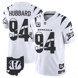 Men Cincinnati Bengals 94 Sam Hubbard White F U S E  With 2 Star C Patch Special Vapor Untouchable Limited Stitched Football Jersey 1