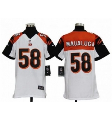 Nike Youth NFL Cincinnati Bengals #58 Rey Maualuga White Jerseys