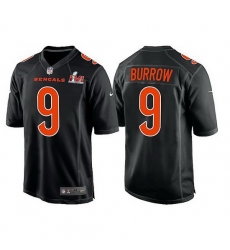 Youth Cincinnati Bengals 9 Joe Burrow 2022 Black Super Bowl LVI Game Stitched Jersey