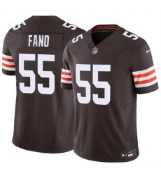 Men Cleveland Browns  55 Spencer Fano Brown 2026 Draft F U S E  Vapor Limited Stitched Football Jersey