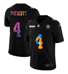 Dallas Cowboys 4 Dak Prescott Men Nike Multi Color Black 2020 NFL Crucial Catch Vapor Untouchable Limited Jersey