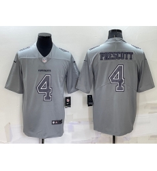 Men Dallas Cowboys 4 Dak Prescott Grey Atmosphere Fashion Stitched Game Jersey