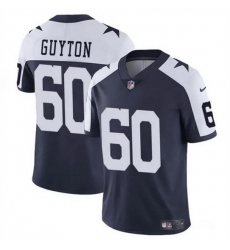 Men Dallas Cowboys 60 Tyler Guyton Navy White 2024 Draft Vapor Untouchable Thanksgiving Limited Stitched Football Jersey