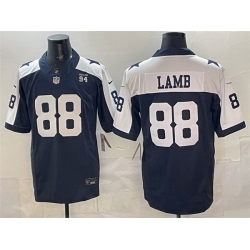 Men Dallas Cowboys 88 CeeDee Lamb Navy F U S E  94 Marshawn Kneeland Memorial Patch Vapor Limited Stitched Football Jersey