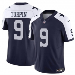 Men Dallas Cowboys 9 KaVontae Turpin Navy White Thanksgiving Vapor Untouchable Limited Stitched Football Jersey