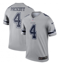 Nike Cowboys 4 Dak Prescott Gray Inverted Legend Jersey