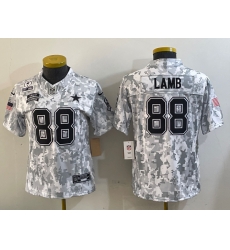 Youth Dallas Cowboys 88 CeeDee Lamb 2024 F U S E Arctic Camo Salute To Service Limited Stitched Football Jersey 3