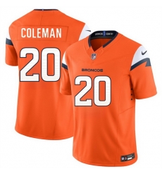 Men Denver Broncos  20 Jonah Coleman Orange 2026 Draft F U S E  Vapor Limited Stitched Football Jersey