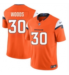 Men Denver Broncos  30 Mike Woods Orange 2026 F U S E  Vapor Limited Stitched Football Jersey
