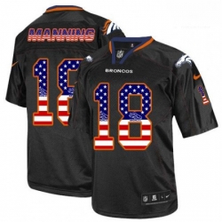 Men Nike Denver Broncos 18 Peyton Manning Elite Black USA Flag Fashion NFL Jersey Men Nike Denver Broncos 18 Peyton Manning Elite Black USA Flag Fashion NFL Jersey