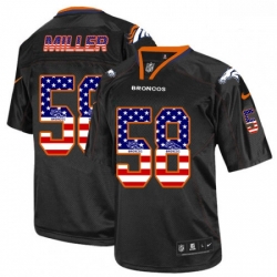 Men Nike Denver Broncos 58 Von Miller Elite Black USA Flag Fashion NFL Jersey Men Nike Denver Broncos 58 Von Miller Elite Black USA Flag Fashion NFL Jersey