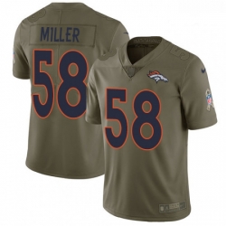 Men Nike Denver Broncos 58 Von Miller Limited Olive 2017 Salute to Service NFL Jersey Men Nike Denver Broncos 58 Von Miller Limited Olive 2017 Salute to Service NFL Jersey
