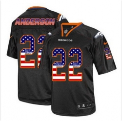 New Denver Broncos #22 C.J. Anderson Black Men' Stitched NFL Elite USA Flag Fashion Jersey New Denver Broncos #22 C.J. Anderson Black Men' Stitched NFL Elite USA Flag Fashion Jersey