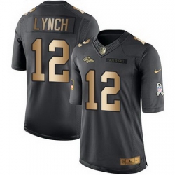 Nike Broncos #12 Paxton Lynch Black Mens Stitched NFL Limited Gold Salute To Service Jersey Nike Broncos #12 Paxton Lynch Black Mens Stitched NFL Limited Gold Salute To Service Jersey