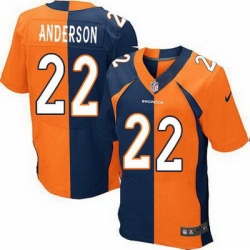 Nike Broncos #22 C J  Anderson Orange Navy Blue Mens Stitched NFL Elite Split Jersey Nike Broncos #22 C J  Anderson Orange Navy Blue Mens Stitched NFL Elite Split Jersey