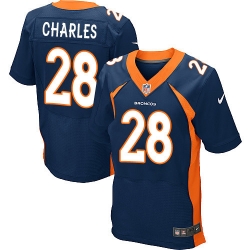 Nike Broncos #28 Jamaal Charles Navy Blue Alternate Men's Stitched NFL New Elite Jersey Nike Broncos #28 Jamaal Charles Navy Blue Alternate Men's Stitched NFL New Elite Jersey