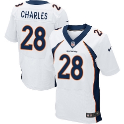 Nike Broncos #28 Jamaal Charles White Men's Stitched NFL New Elite Jersey Nike Broncos #28 Jamaal Charles White Men's Stitched NFL New Elite Jersey